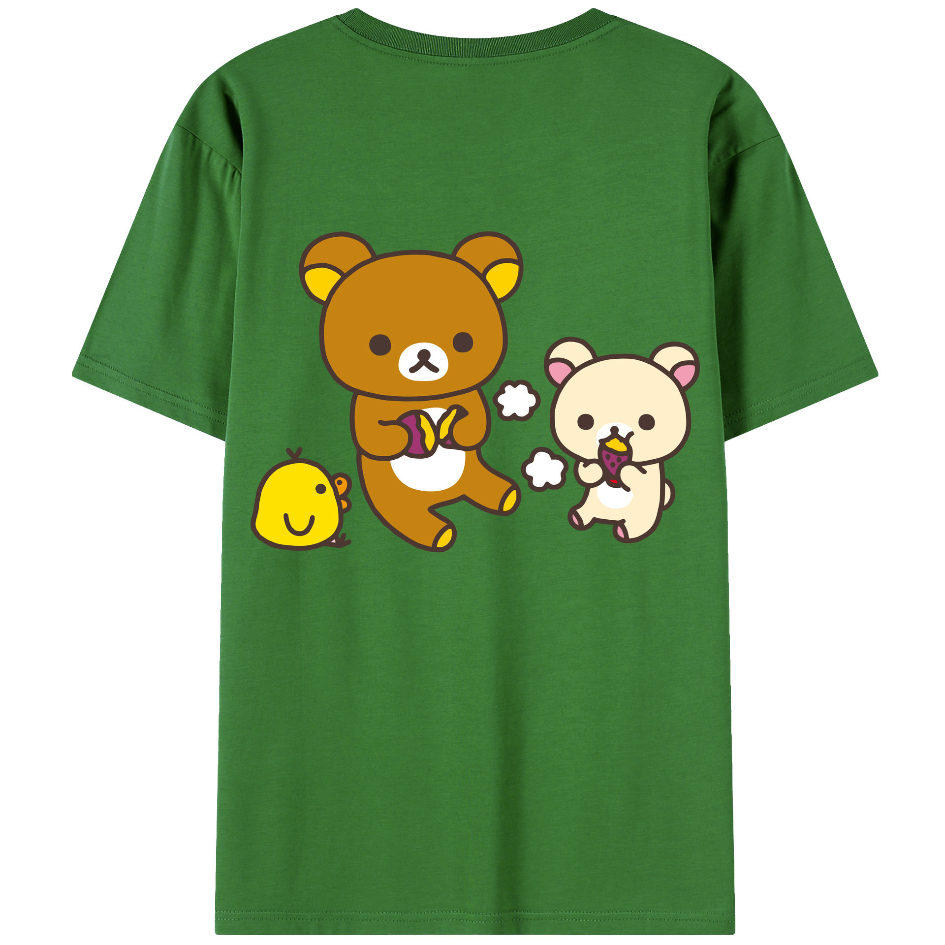 （画像用） リラックマ リラックマ キイロイトリ Rilakkuma Korilakkuma Kiiroitori レディース半袖Tシャツ(バックプリント)